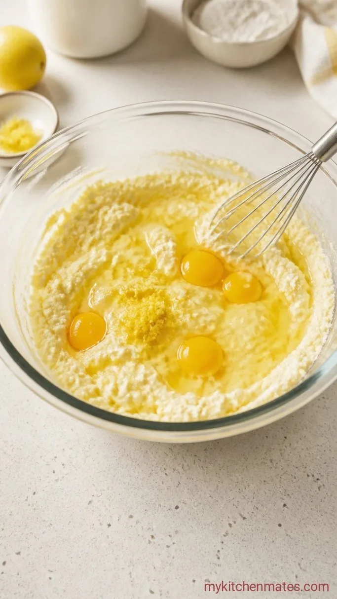 Step 2: Add the Eggs and Lemon
