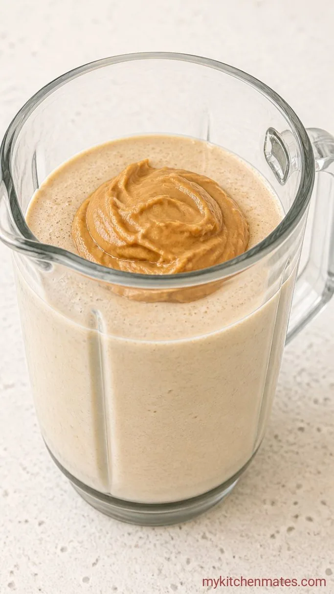 5-Minute Peanut Butter Banana Breakfast Smoothie Step 2: Add the Peanut Butter