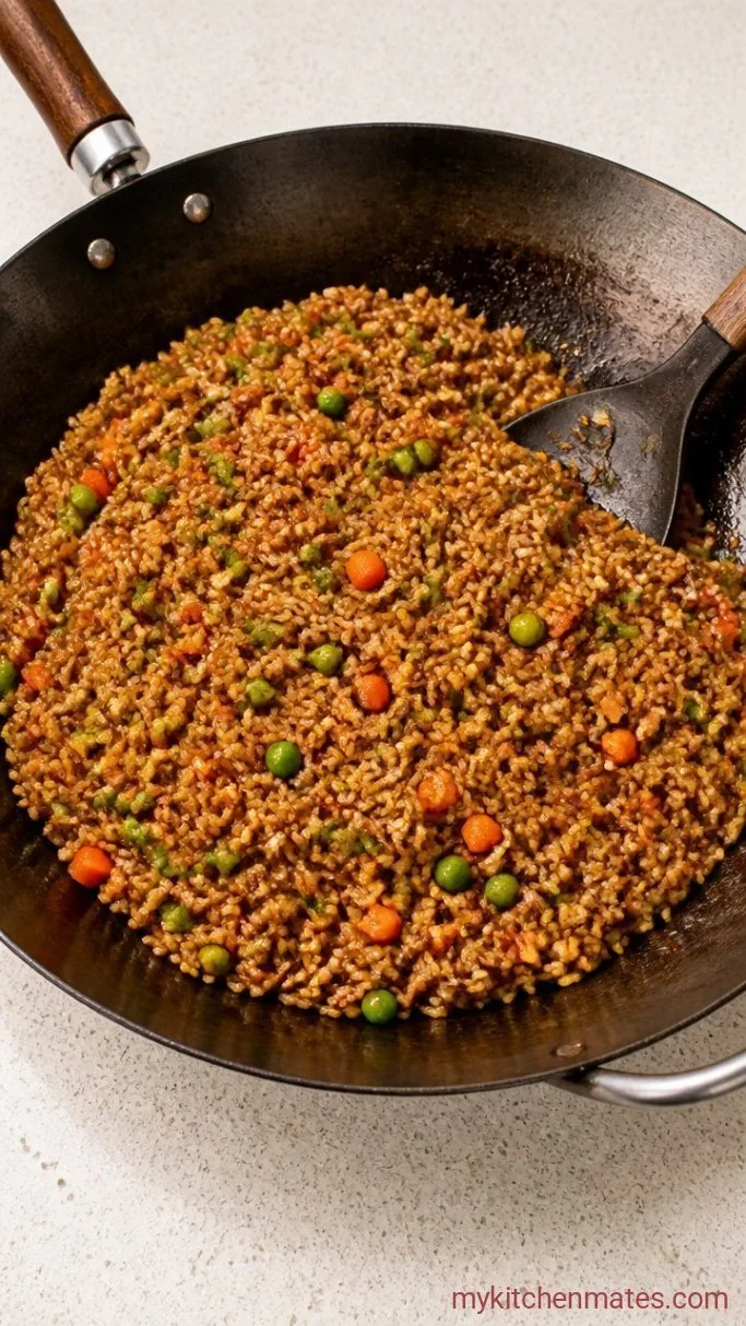 15-Minute Fried Rice Bowl Step 2: Add the Rice and Sauce