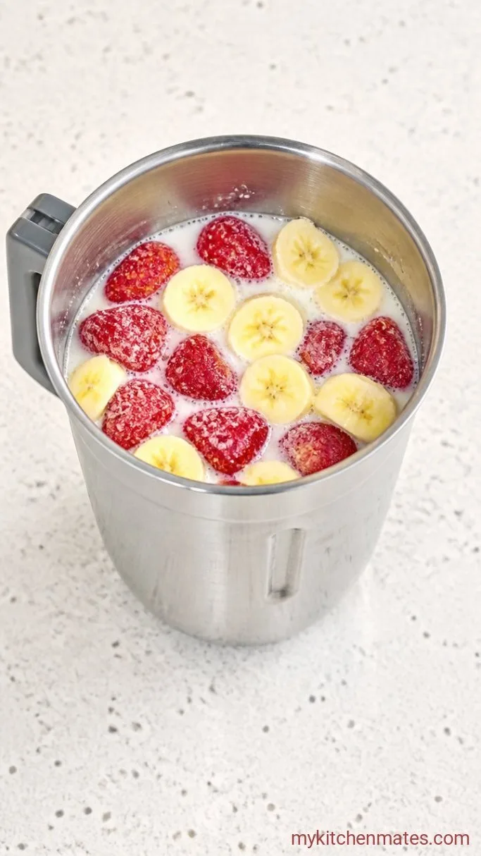 Step 2: Add the Strawberries and Banana