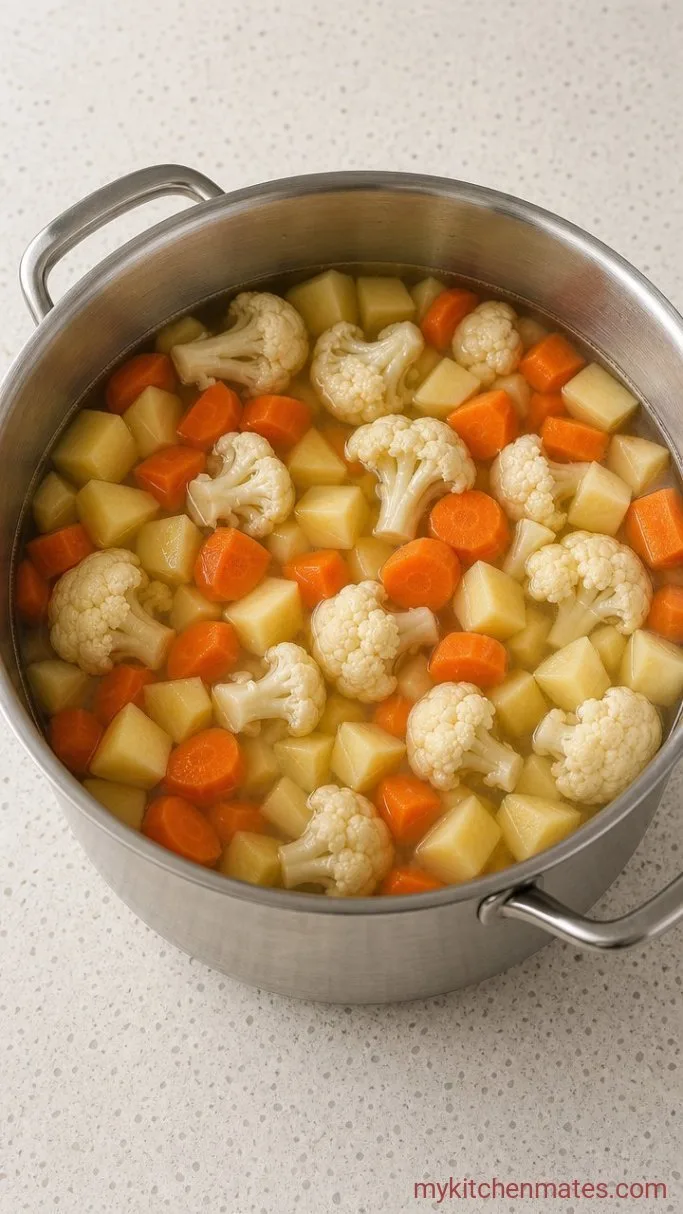 Step 2: Add the Vegetables and Broth