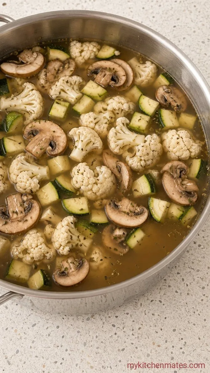 Step 2: Add the Vegetables and Broth