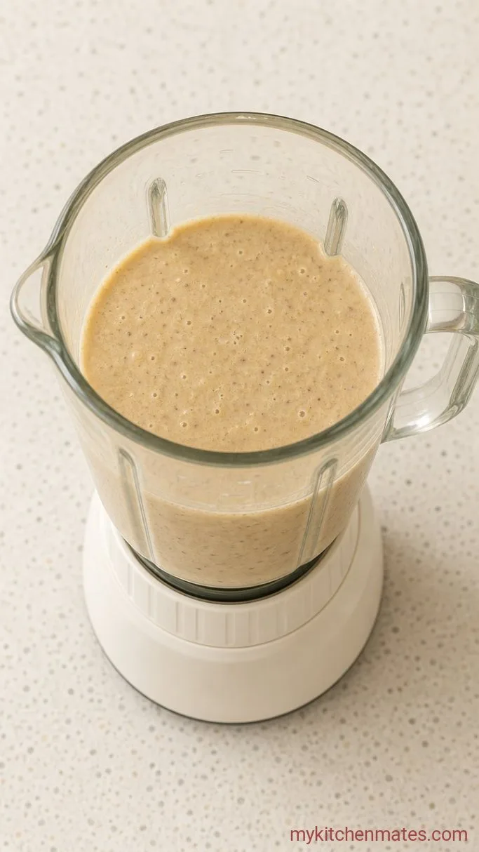 Banana Oat Cake (Made with Whole Oats, No Flour) Step 2: Add the Wet Ingredients and Blend