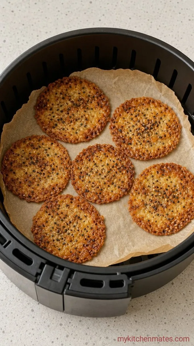 Crispy Air Fryer Cottage Cheese Chips (2 Ingredients!) Step 2: Air Fry the Chips