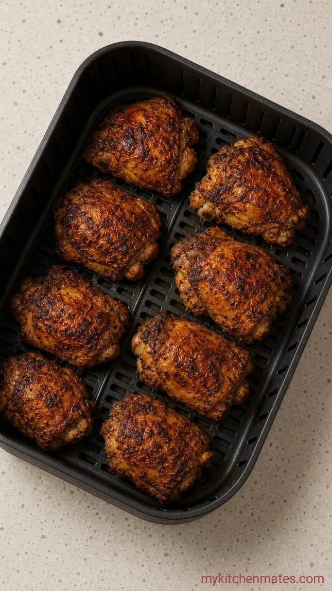 Crispy Air Fryer Chicken Thighs (Ready in 25 Minutes) Step 2: Air Fry the Thighs