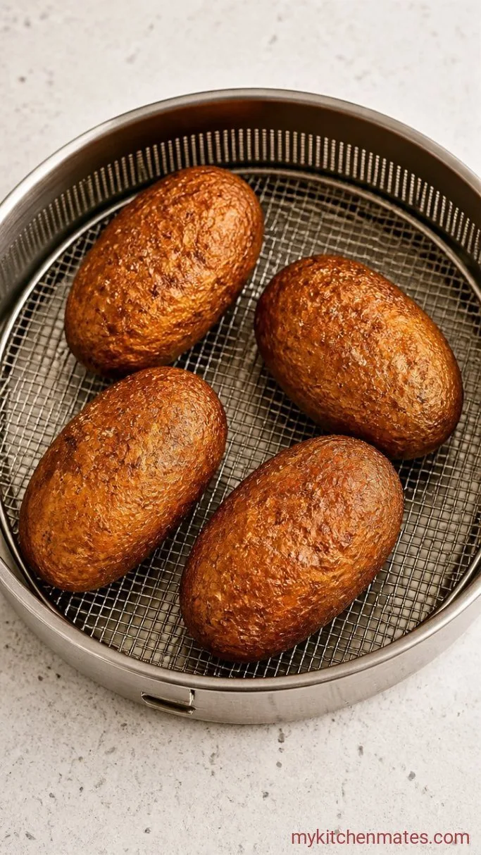 Crispy Air Fryer Baked Potatoes Step 2: Air Fry Until Crisp