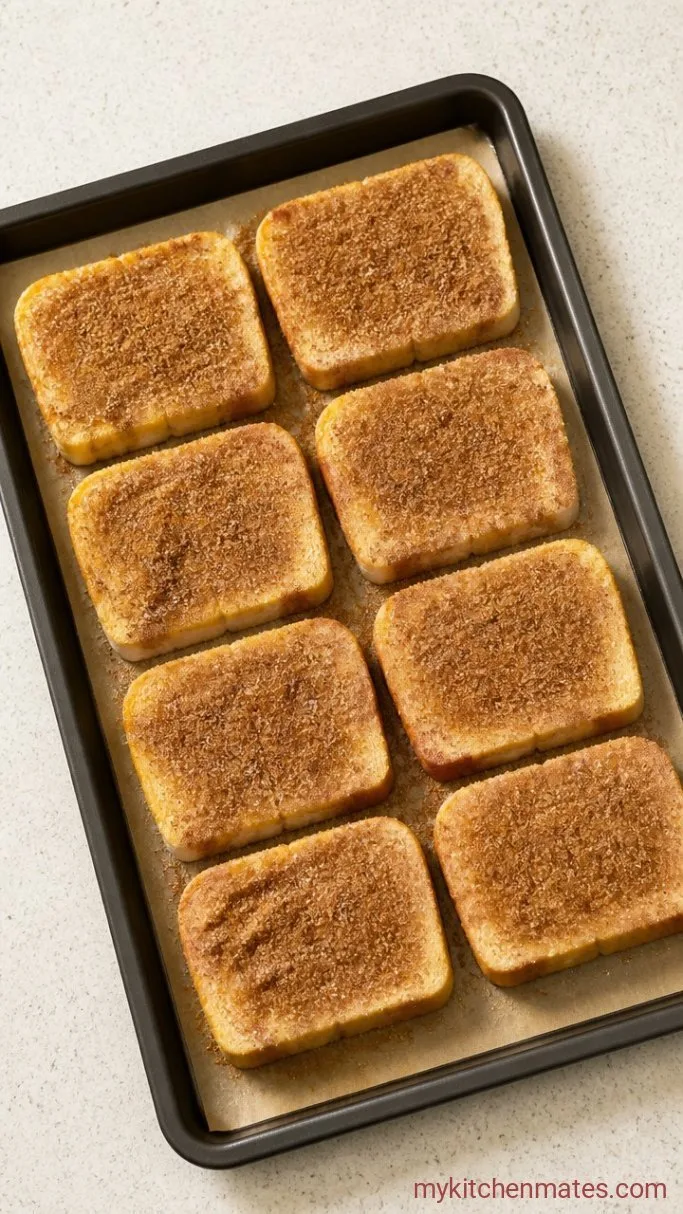 Crispy-Edged Sheet Pan French Toast for a Crowd Step 2: Arrange and Sprinkle the Topping