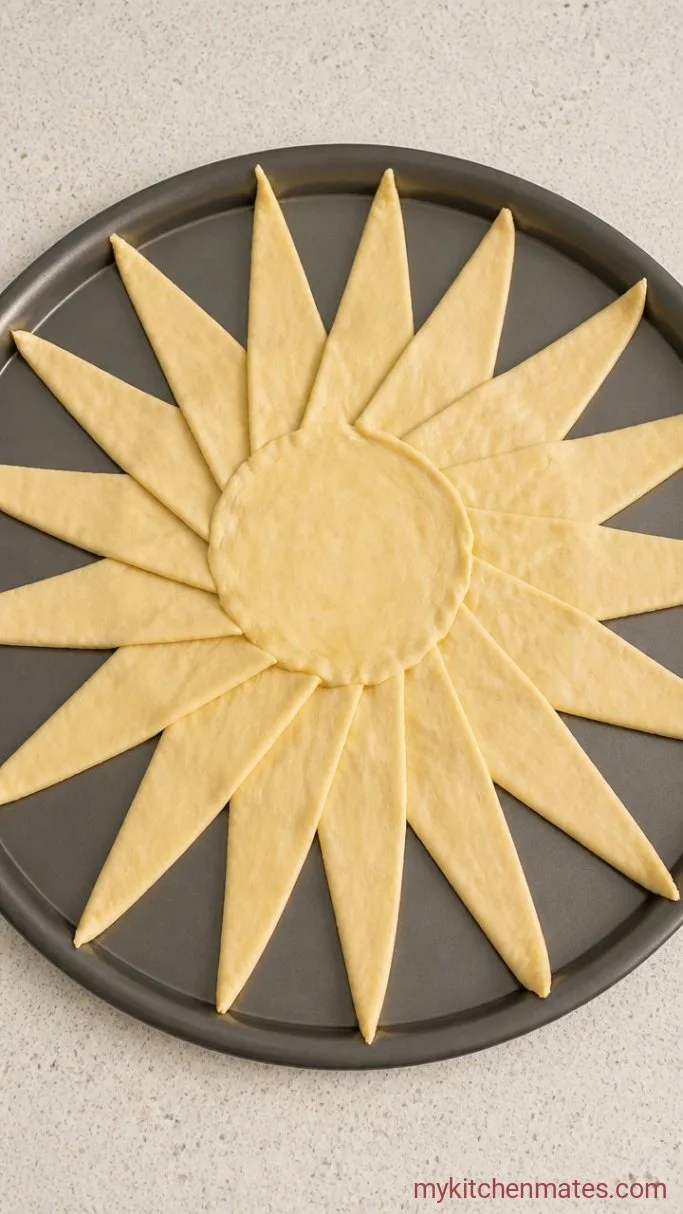 Easy Taco Ring with Crescent Rolls Step 2: Arrange the Crescent Dough