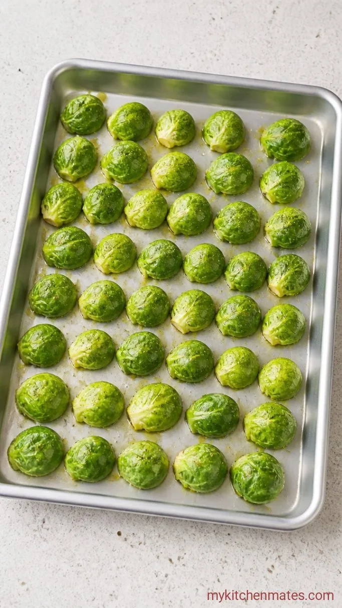 Step 2: Arrange the Sprouts on the Pan