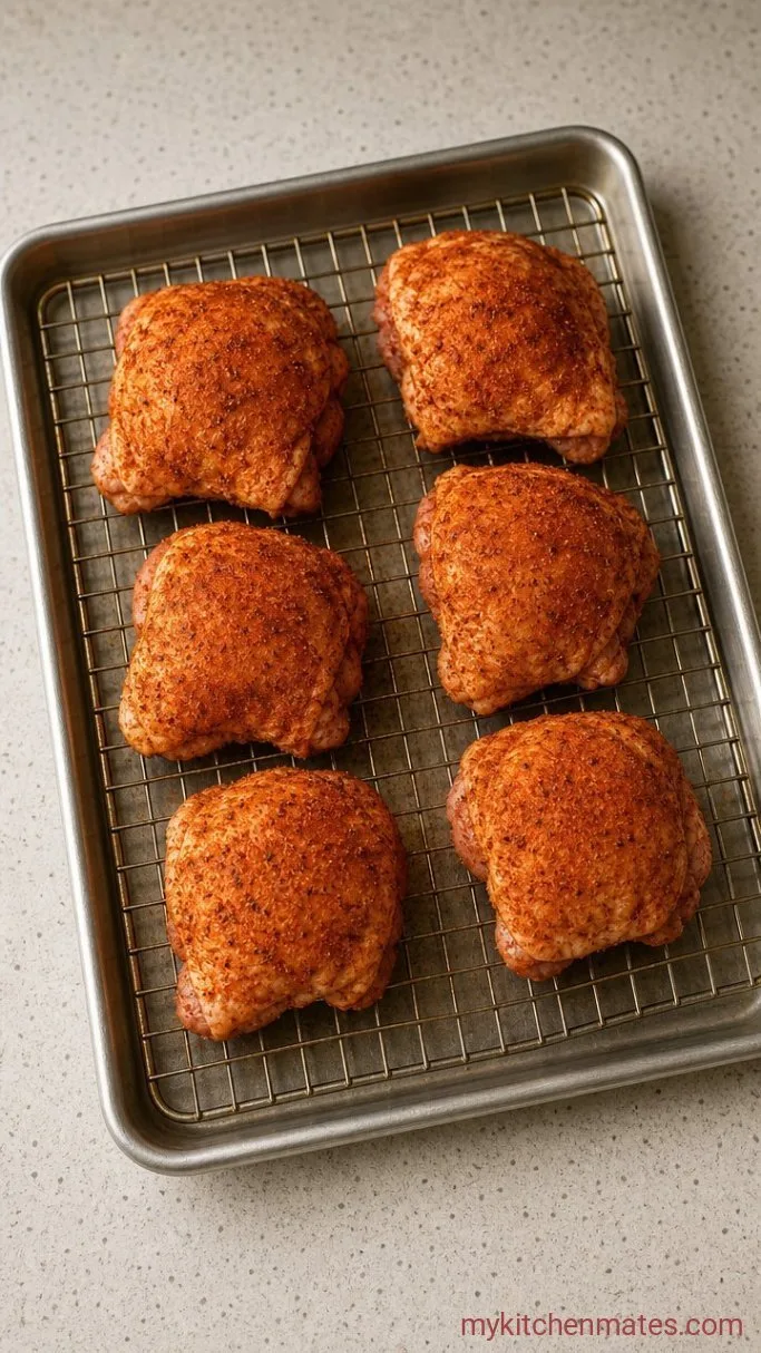 Crispy Baked Chicken Thighs Step 2: Arrange the Thighs on a Wire Rack