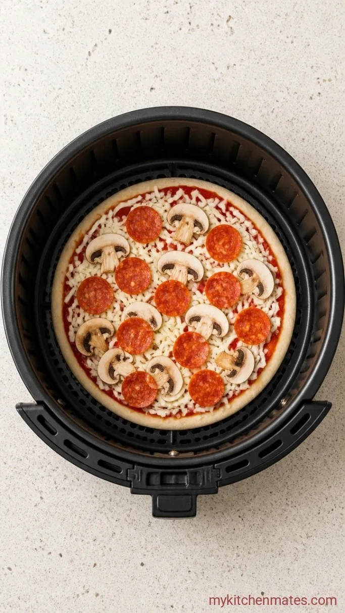 Crispy Air Fryer Pizza in 10 Minutes Step 2: Assemble the Pizza