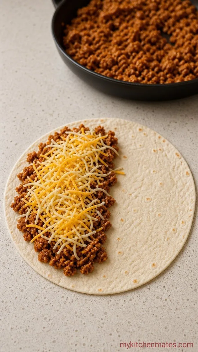 20-Minute Ground Turkey Quesadillas Step 2: Assemble the Quesadillas