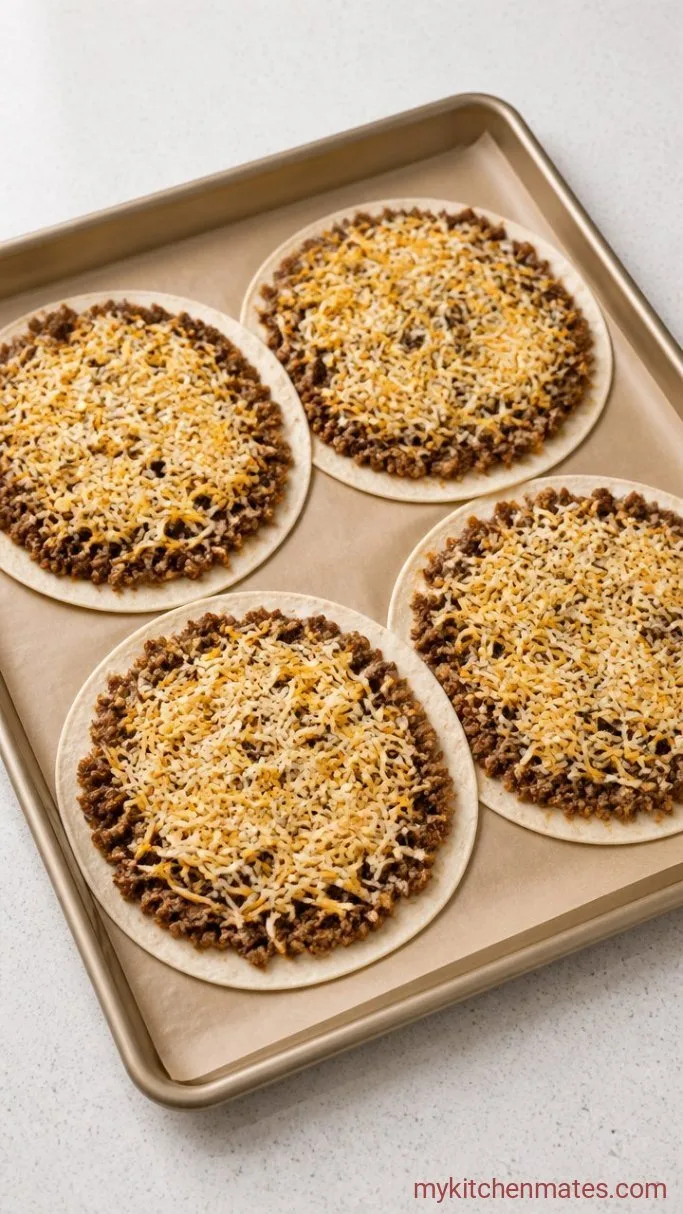 15-Minute Taco Pizza with Tortillas Step 2: Assemble the Tortilla Bases