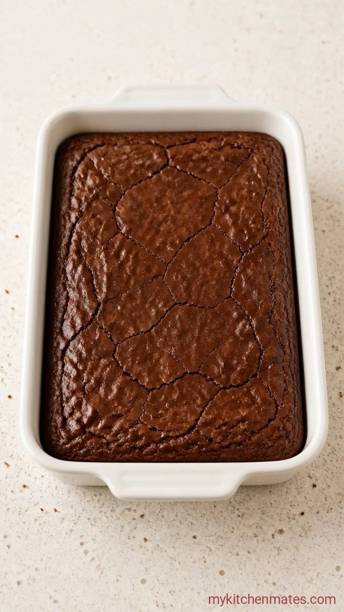 Fudgy 3-Ingredient Cake Mix Brownies Step 2: Bake the Brownies