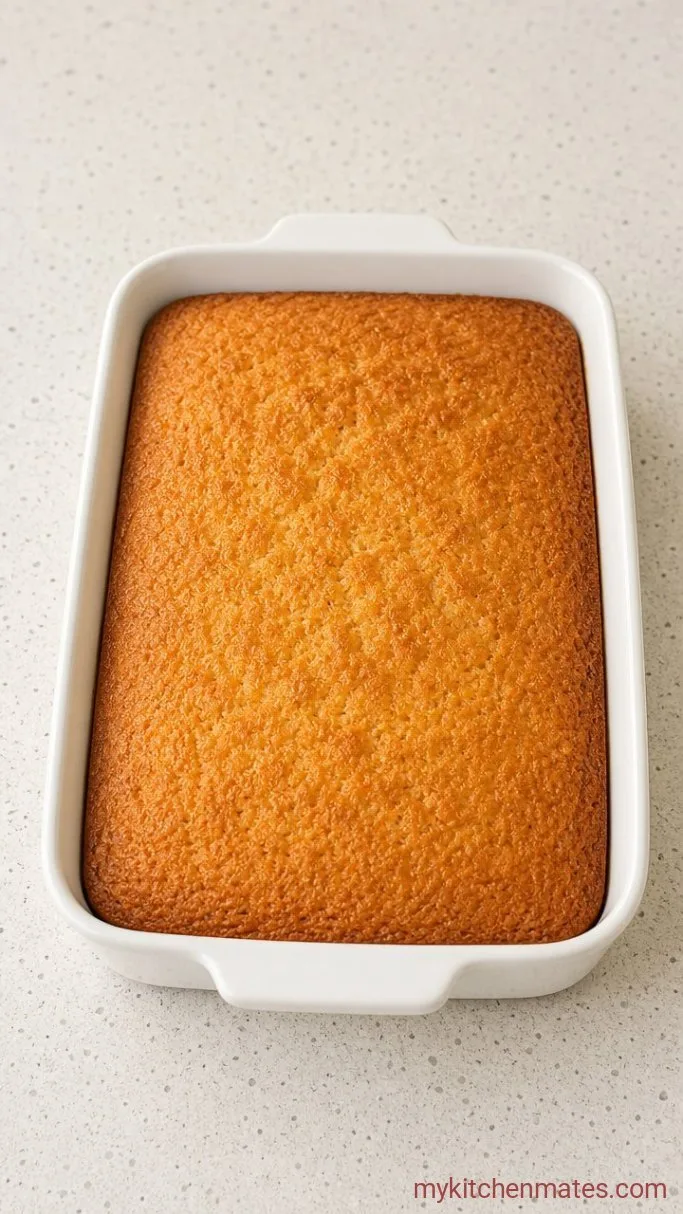 Simple Pineapple Heaven Cake with Creamy Topping Step 2: Bake the Cake