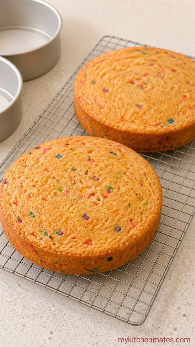 Cartoon Birthday Cake (with Funfetti Inside!) Step 2: Bake the Layers