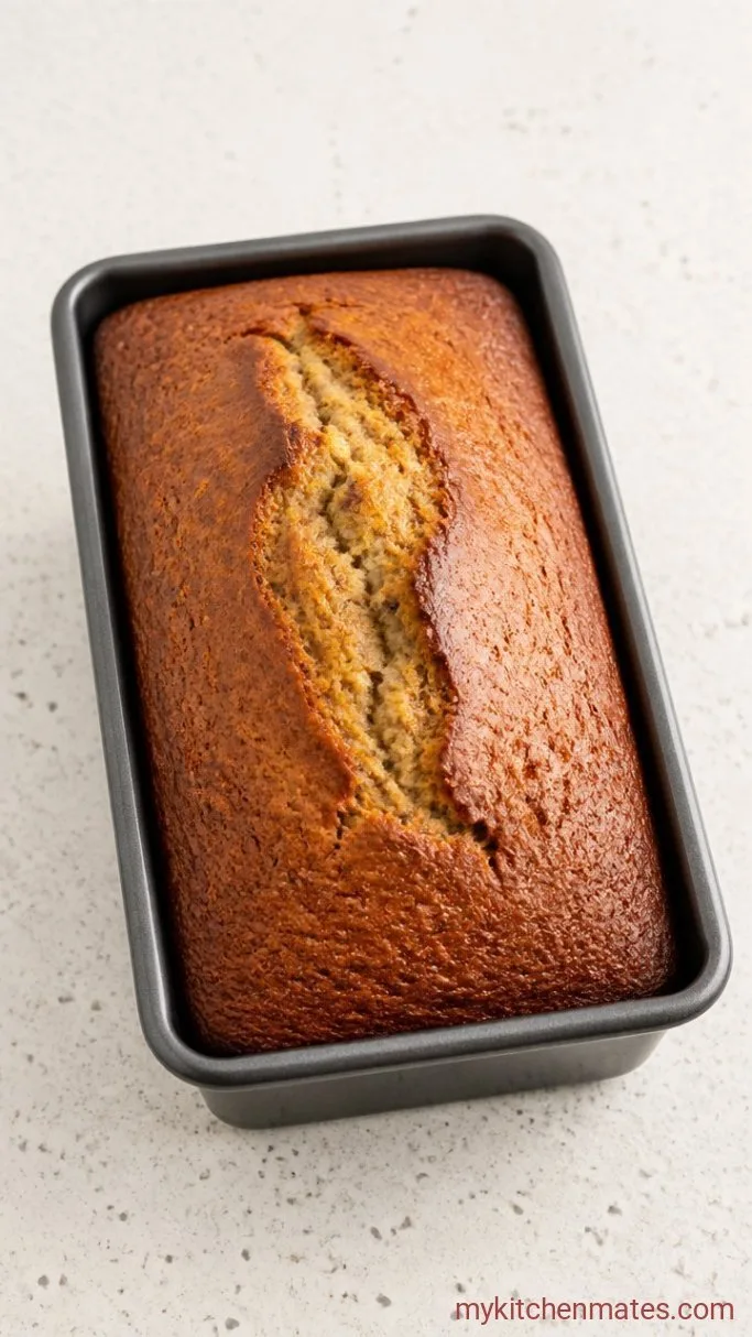 Quick 4-Ingredient Cake Mix Banana Bread Step 2: Bake the Loaf