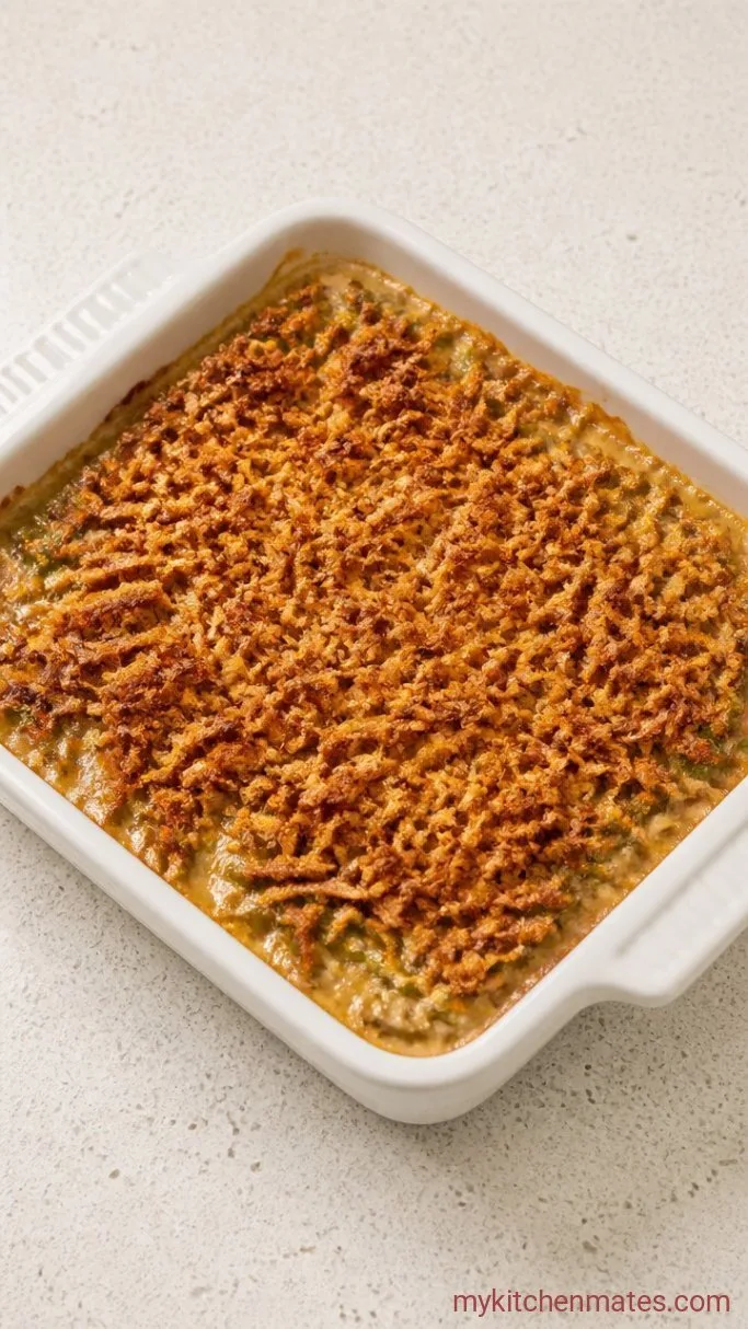 Creamy 3-Ingredient Green Bean Casserole Step 2: Bake Until Bubbly