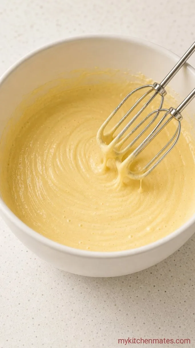 Step 2: Beat in Eggs and Vanilla
