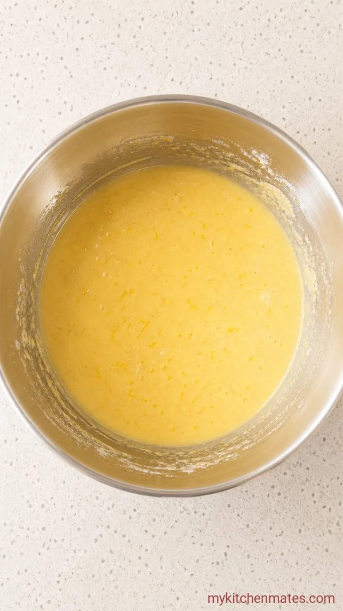 Bright Lemon Pound Cake with Lemon Glaze Step 2: Beat in the Eggs and Lemon