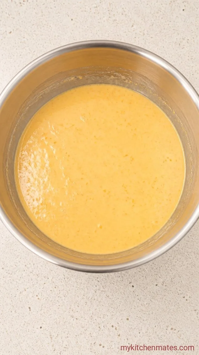 Step 2: Beat in the Eggs and Orange