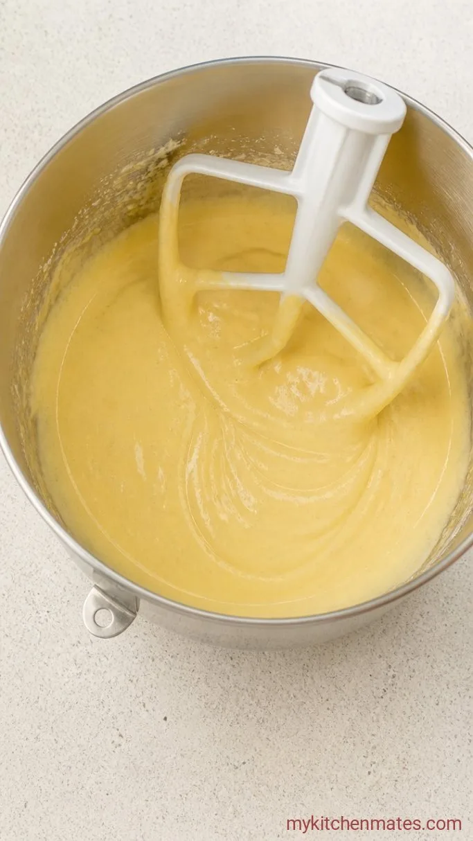 Step 2: Beat in the Eggs and Vanilla