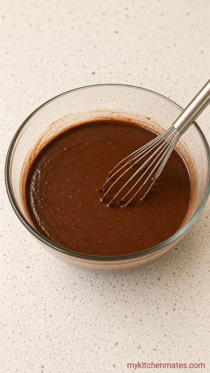 Moist Chocolate Oreo Cake with Cookies & Cream Frosting Step 2: Beat in the Wet Ingredients