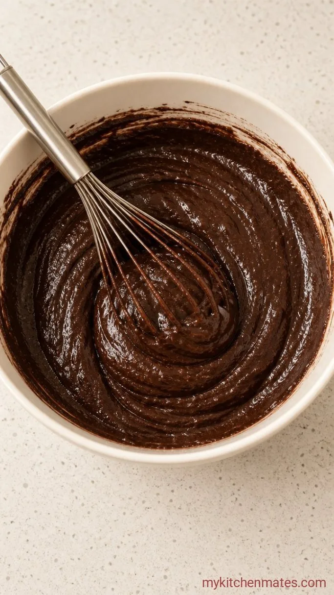 Rich Gluten Free Dairy Free Chocolate Cake Step 2: Beat in the Wet Ingredients