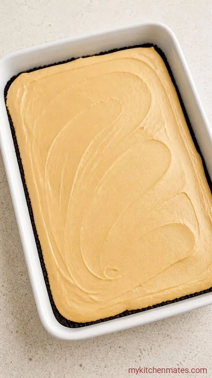 Creamy No-Bake Peanut Butter Lasagna Step 2: Beat the Peanut Butter Filling