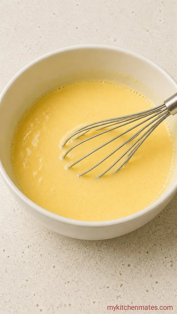Fluffy High-Protein Sheet Pan Pancakes Step 2: Beat the Wet Ingredients