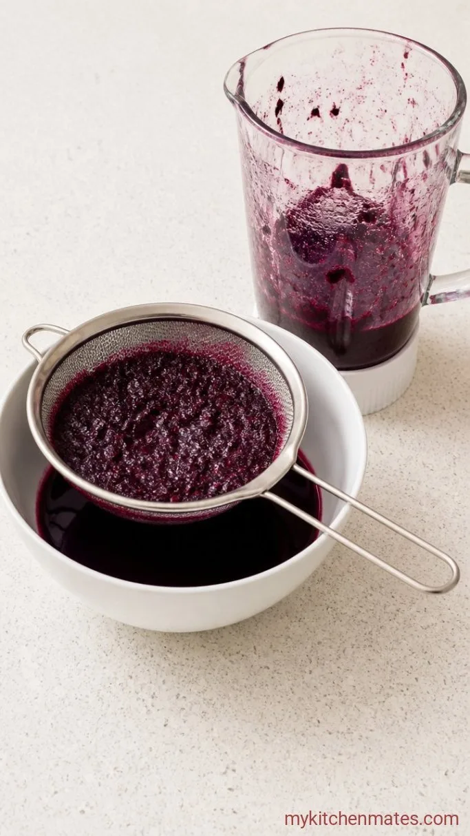 Step 2: Blend and Strain the Blueberries