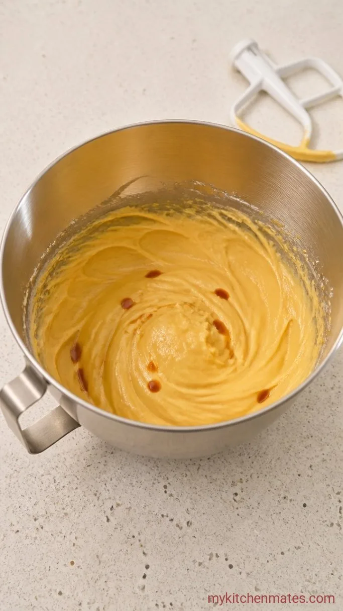 Step 2: Blend in the Eggs and Vanilla