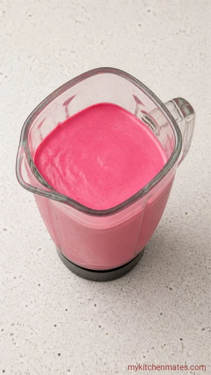 5-Minute Red Velvet Milkshake (3 Ingredients) Step 2: Blend in the Ice Cream