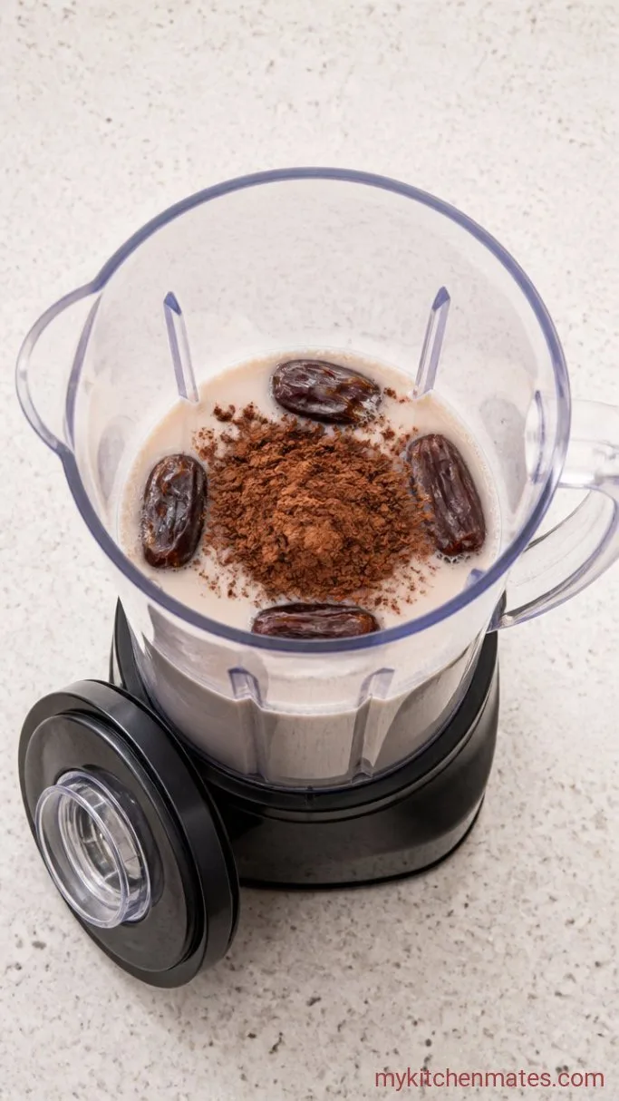 3-Ingredient Healthy Chocolate Milk Step 2: Blend the Milk