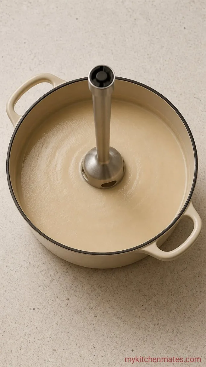 Creamy 4 Ingredient Potato Soup Step 2: Blend Until Smooth