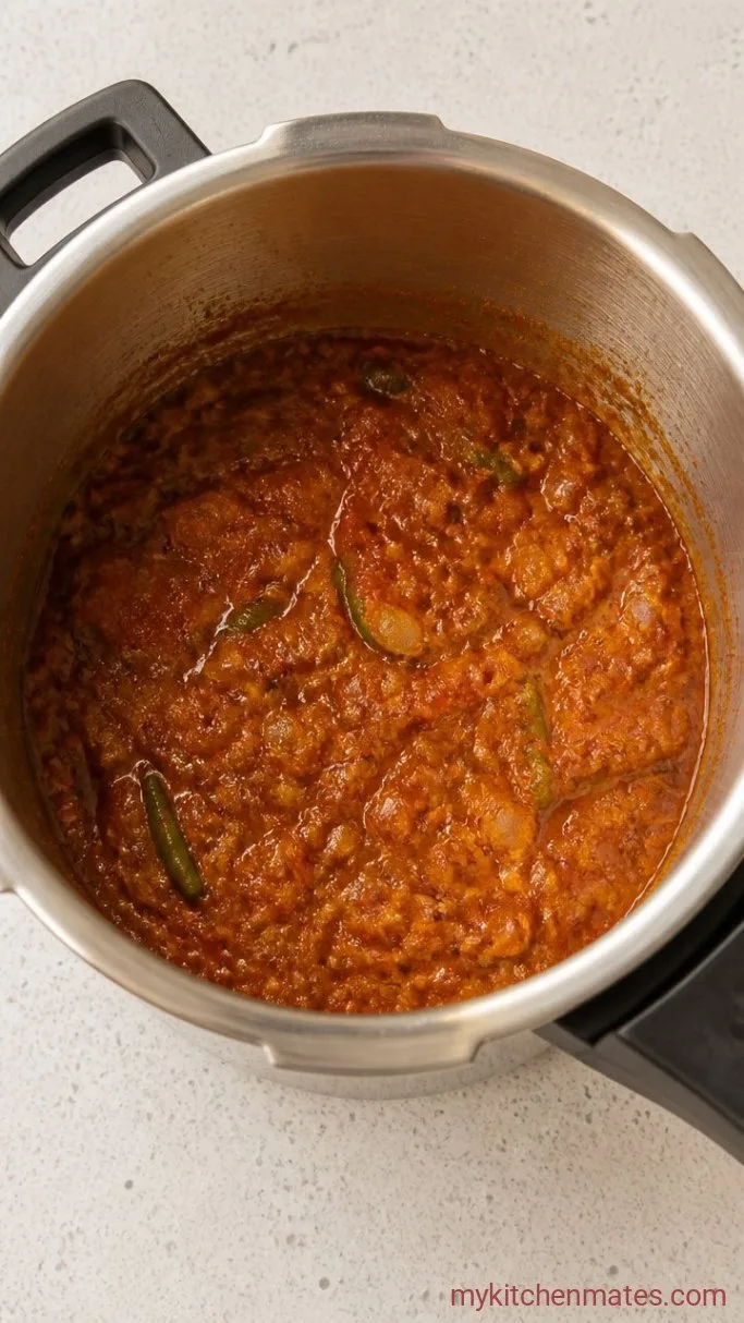Hearty Kala Chana: Spiced Black Chickpeas in Tomato Gravy Step 2: Bloom the Aromatics and Spices