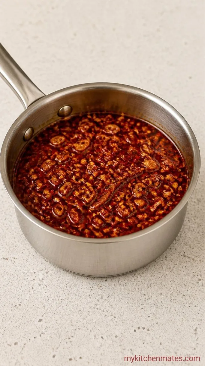 Homemade Chili Crisp (Ready in 15 Minutes) Step 2: Bloom the Chilis