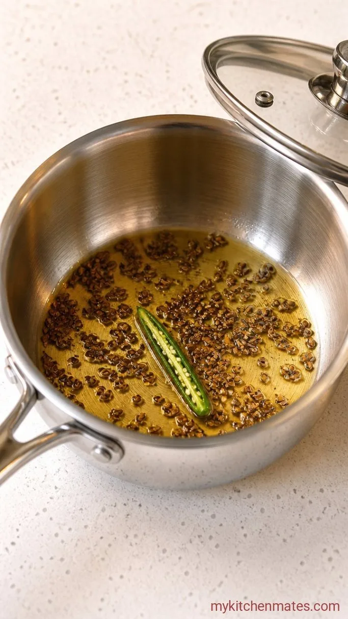 Fluffy Jeera Rice (Cumin Rice) Step 2: Bloom the Cumin