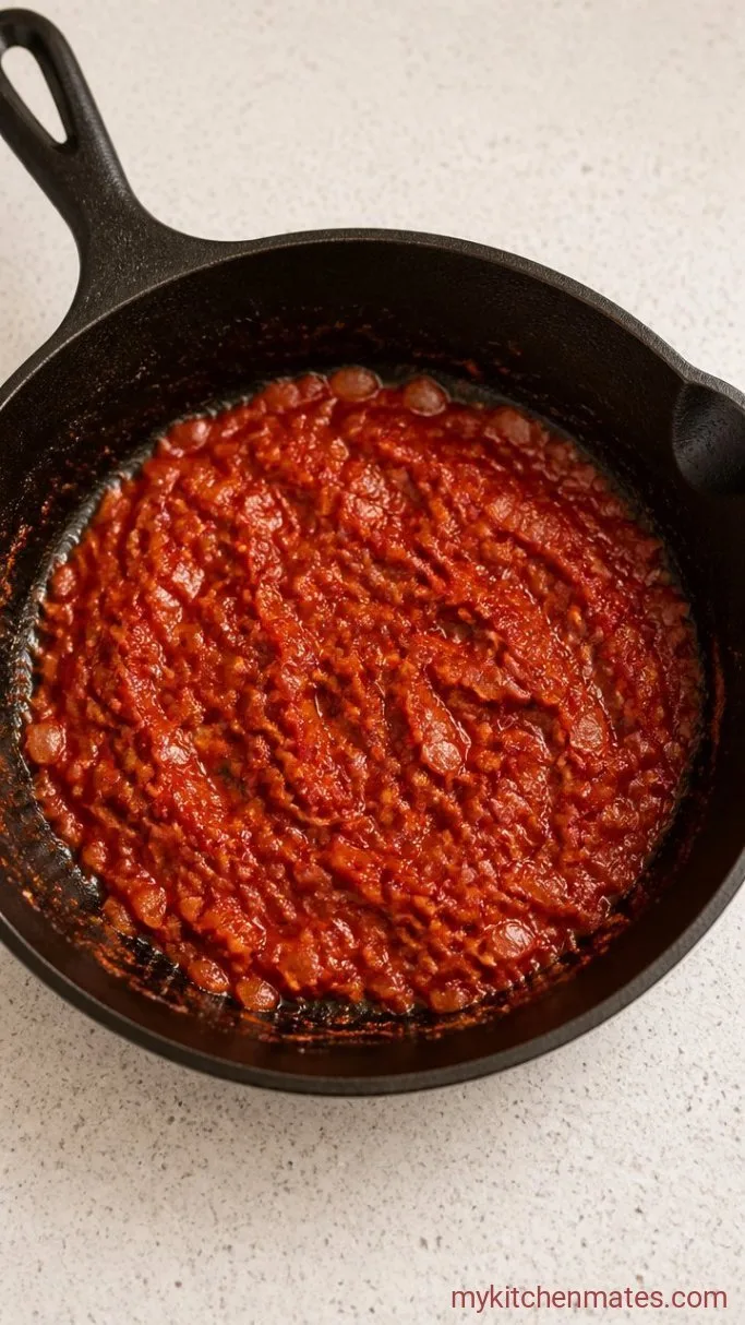 20-Minute Mexican Cauliflower Rice Step 2: Bloom the Tomato Paste and Spices