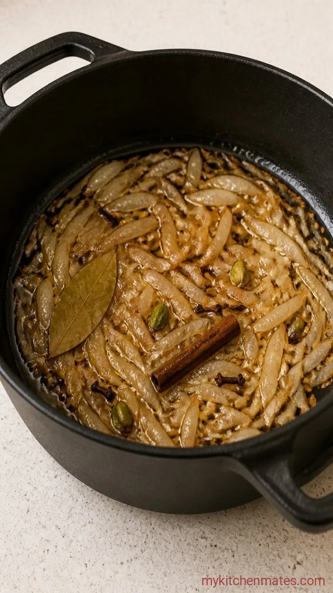 Mutton Indian Gravy: Tender and Aromatic Step 2: Bloom the Whole Spices and Onions