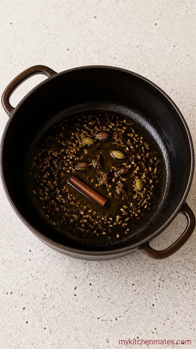 Tender Lamb Rogan Josh with Fragrant Spices Step 2: Bloom the Whole Spices