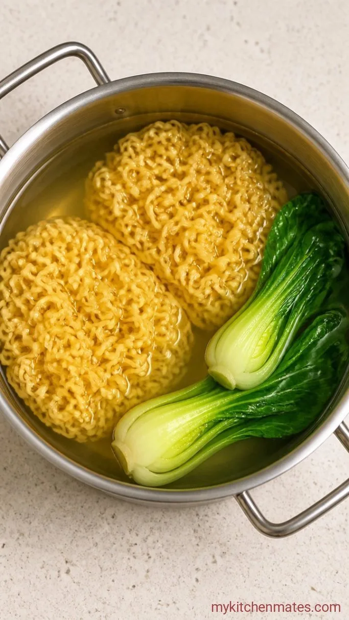 Step 2: Boil the Noodles and Bok Choy