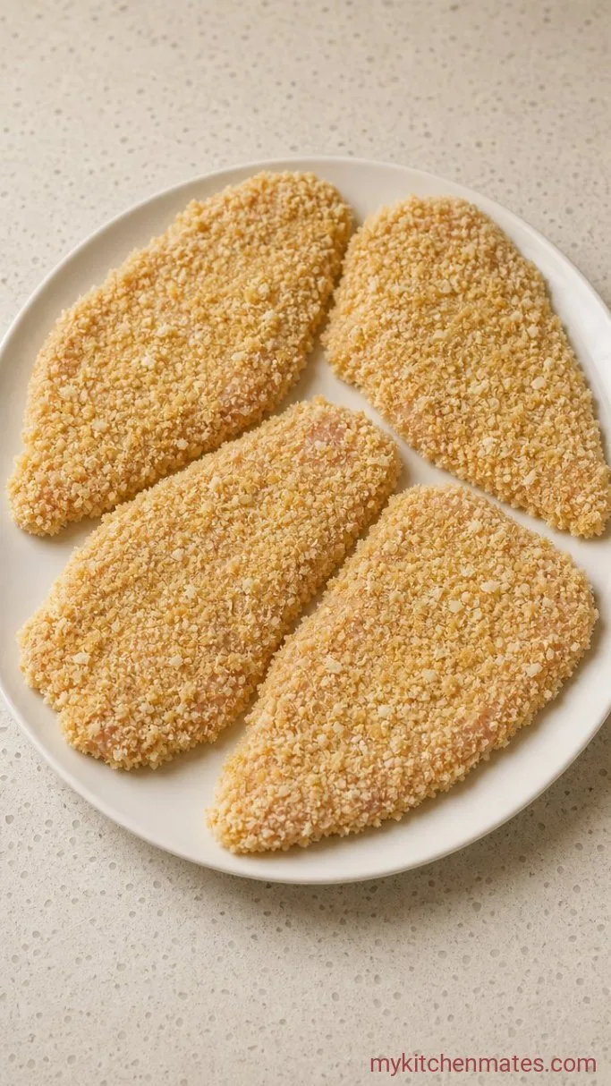 Quick and Crispy Breaded Chicken Breast Step 2: Bread the Chicken