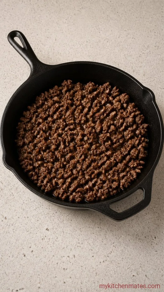 Hearty Ground Beef Pizza (Ready in 35 Minutes) Step 2: Brown the Beef