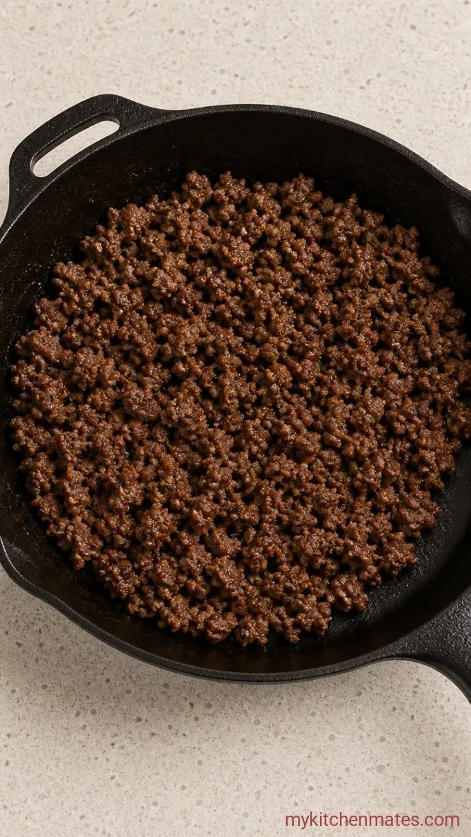 20-Minute Taco Pasta Salad Step 2: Brown the Beef