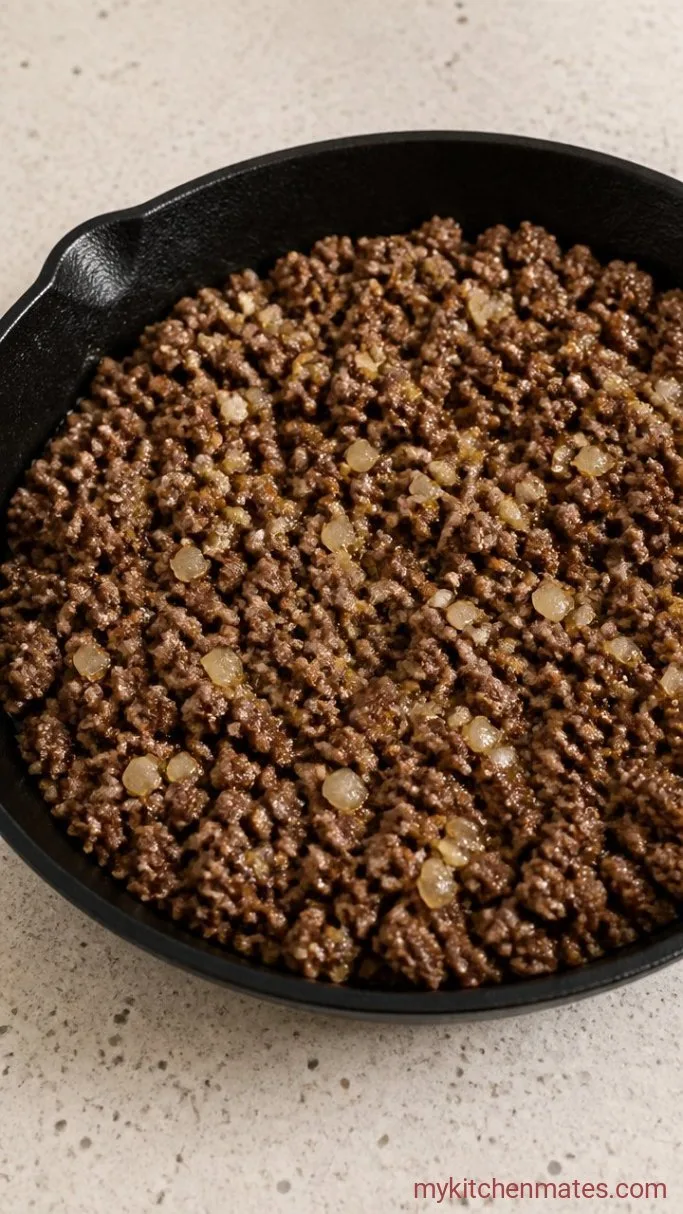 Classic Stuffed Peppers with Rice and Beef Step 2: Brown the Beef