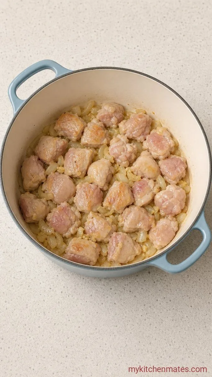 Creamy Coconut Chicken Curry with Rice Step 2: Brown the Chicken