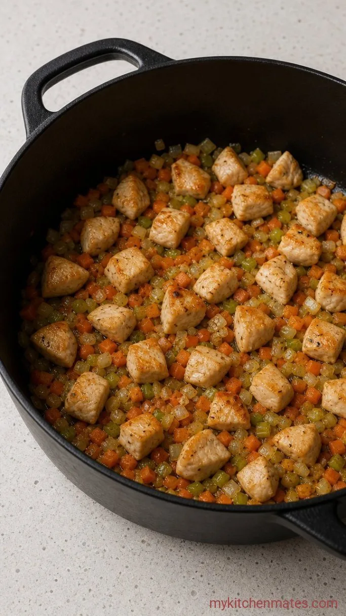 One-Pot Creamy Tuscan Chicken Soup Step 2: Brown the Chicken