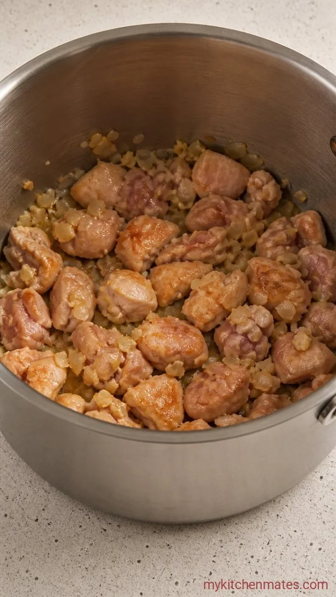 30-Minute Creamy Butter Chicken Soup Step 2: Brown the Chicken