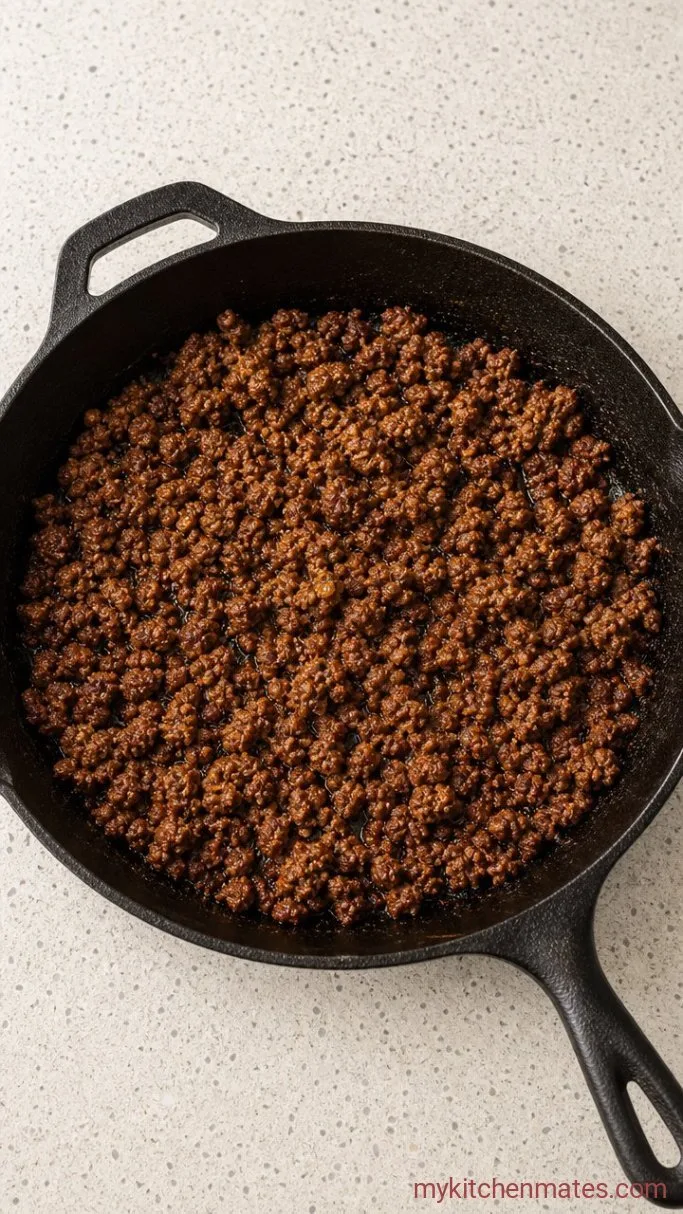 40-Minute Ground Beef Sweet Potato Bowls Step 2: Brown the Ground Beef